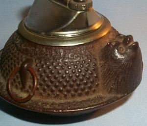 Two Piece Cast Iron BEAR Design Cigarette Smoking Set - Tobacciana
