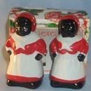 Hand Painted Contemporary MAMMY Ceramic Salt and Pepper Shakers in Box - Ethnographic