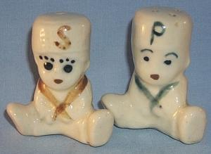 SITTING BOYS Porcelain Salt and Pepper Shakers