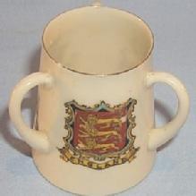 Three Handled ROMAN CUP Porcelain Toothpick Holder