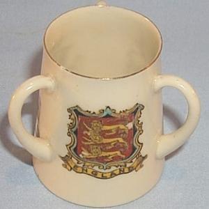 Three Handled ROMAN CUP Porcelain Toothpick Holder