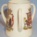 Three Handled ROMAN CUP Porcelain Toothpick Holder