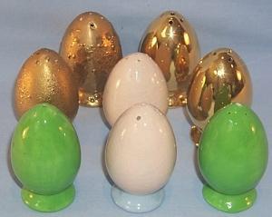 Four Sets of EGG Ceramic Salt & Pepper Shakers - Pottery