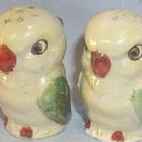 Lustreware Red Beaked Bird Porcelain Salt & Pepper Shakers