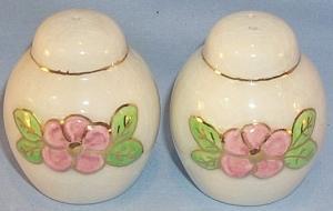 Pink Apple Blossom Ceramic Salt & Pepper Shakers - Pottery