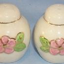 Pink Apple Blossom Ceramic Salt & Pepper Shakers - Pottery