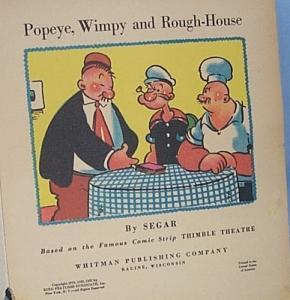 Colorful WIMPY TRICKS POPEYE AND ROUGH-HOUSE Book - Paper
