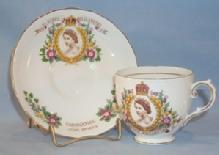 Tuscan QUEEN ELIZABETH II Porcelain Coronation Cup and Saucer Set