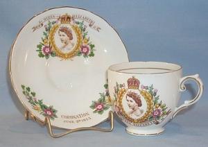 Tuscan QUEEN ELIZABETH II Porcelain Coronation Cup and Saucer Set