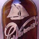 FLASK Amber Sailboat Sterling Overlay - Glass