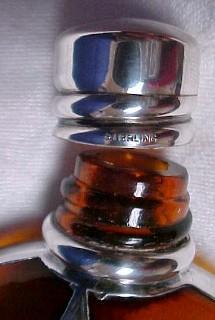 FLASK Amber Sailboat Sterling Overlay - Glass