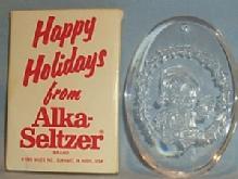ALKA-SELTZER Clear Plexiglas Christmas Ornament in Case - Advertising