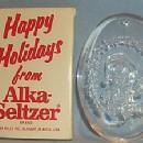 ALKA-SELTZER Clear Plexiglas Christmas Ornament in Case - Advertising