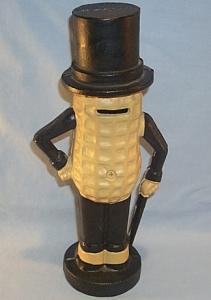 Contemporary Cast Iron MR. PEANUT Bank / Doorstop - Advertising