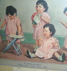 ADRIAN COAL COMPANY Advertising 1937 Calendar with THE DIONNE QUINTUPLETS Illustration