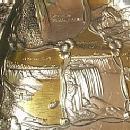 Gold and Silver Finished NIAGARA FALLS Advertising Pewter Crumb Scrapper and Pan