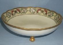 Bavarian Three Footed FISH and Gold Decorated Porcelain Bowl