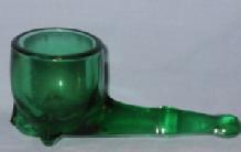 Forest Green Glass PIPE SHAPE Toothpick Holder