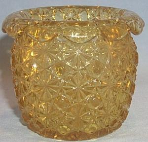 DAISY & BUTTON Turned Down Rim Amber Glass Toothpick Holder