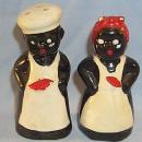 BLACK CHEF AND MAMMY Ceramic Salt and Pepper Shakers - Ethnographic