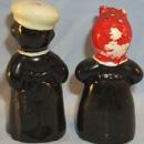 BLACK CHEF AND MAMMY Ceramic Salt and Pepper Shakers - Ethnographic