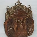 Victorian ALLIGATOR PURSE with Brass Hardware and Chain Handle - Misc.