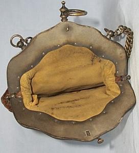 Victorian ALLIGATOR PURSE with Brass Hardware and Chain Handle - Misc.