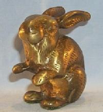Bronze SITTING RABBIT Figurine - Metalware