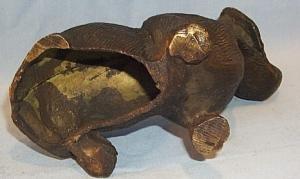 Bronze SITTING DOG Figurine - Metalware