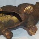 Bronze SITTING DOG Figurine - Metalware