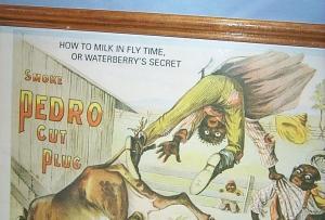 SMOKE PEDRO CUT PLUG Advertising Print in Glassed Frame - Ethnographic