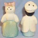 Ethnographic Black Porcelain Chef And Mammy Salt And Pepper Shakers.
