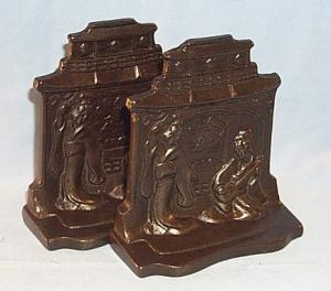 Cast Iron THE GEISHA GIRL Bookends Metalware