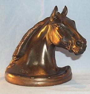 One TURNING HORSE Grey Metal Bookend metalware