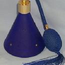 Satin Cobalt Blue Glass Perfume Atomizer.