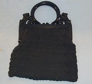 SCOTTIE DOG Dark Blue Child's Crocheted Purse - Toys