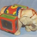 Colorful Porcelain ELEPHANT Matchholder - Tobacciana