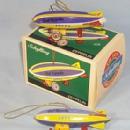 Two GRAF ZEPPELIN Tin Toy Ornaments in Box