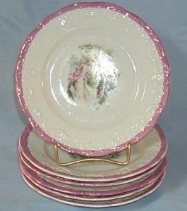 Six Small Unmarked Decorated Porcelain Plates
