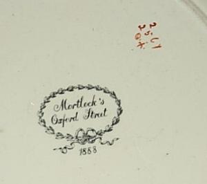 Four MORTLOCK'S OXFORD STREET Porcelain Plates