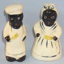 Black Chef and Mammy Porcelain Salt and Pepper Shaker Set - Ethnographic