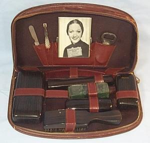 Man's Traveling Vanity Set in Leather Case - Misc.