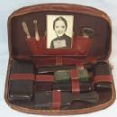 Man's Traveling Vanity Set in Leather Case - Misc.