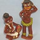 Black Native Couple Porcelain Figurines - Ethnographic