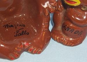 NIAGARA FALLS Advertising Black Mother and Child Porcelain Salt and Pepper Shaker Set - Ethnographic