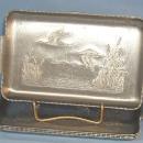 (4) Aluminum Two Handled DUCK Decorated Serving Trays - Metalware