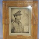 Etching Print of GENERAL DOUGLAS MACARTHUR in Bamboo Frame - Military