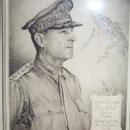 Etching Print of GENERAL DOUGLAS MACARTHUR in Bamboo Frame - Military