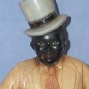 Ceramic BLACK MAN IN TOP HAT SITTING ON COTTON BALE Figurine - Ethnographic