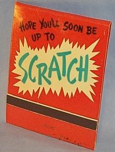 HALLMARK CARD Novelty Get Well SCRATCH Giant Book of Matches - Tobacciana